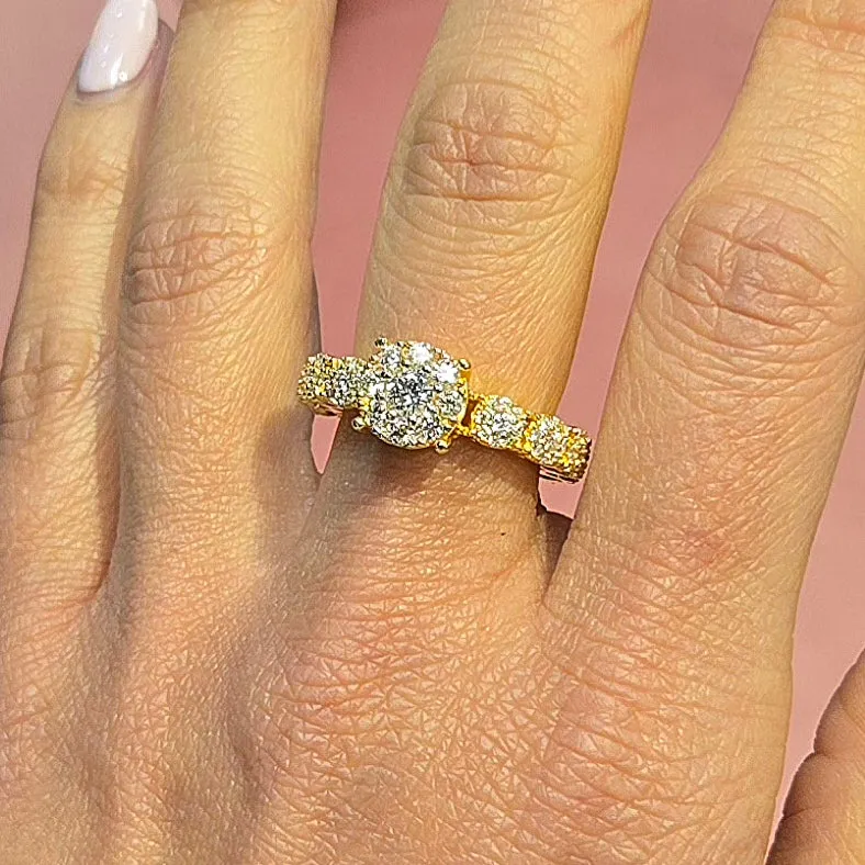 Timeless Radiance Lab-Created Moissanite Fine 925 Sterling Engagement Ring - M102809