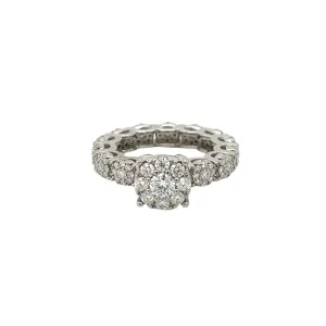 Timeless Radiance Lab-Created Moissanite Fine 925 Sterling Engagement Ring - M102809