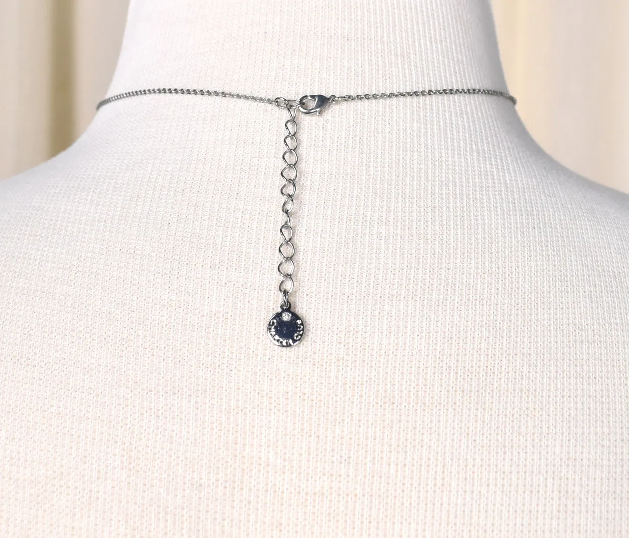 Tiny Pink Rhinestone Necklace