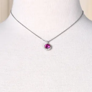 Tiny Pink Rhinestone Necklace