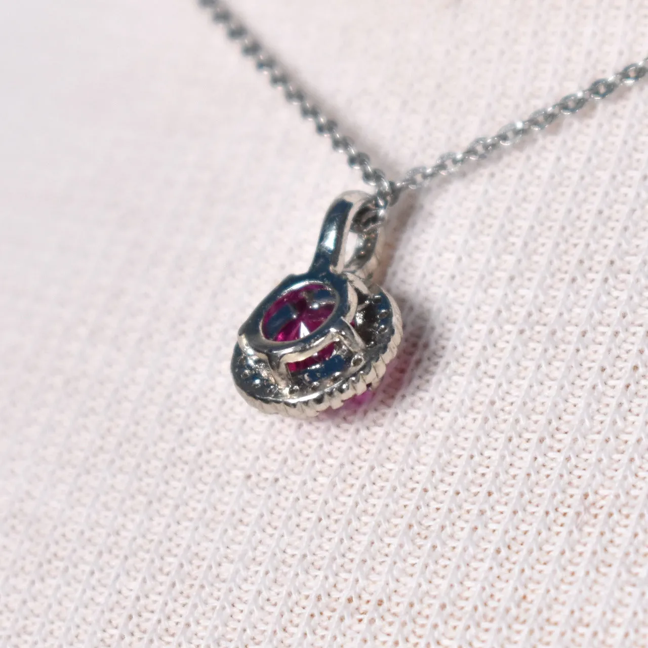 Tiny Pink Rhinestone Necklace