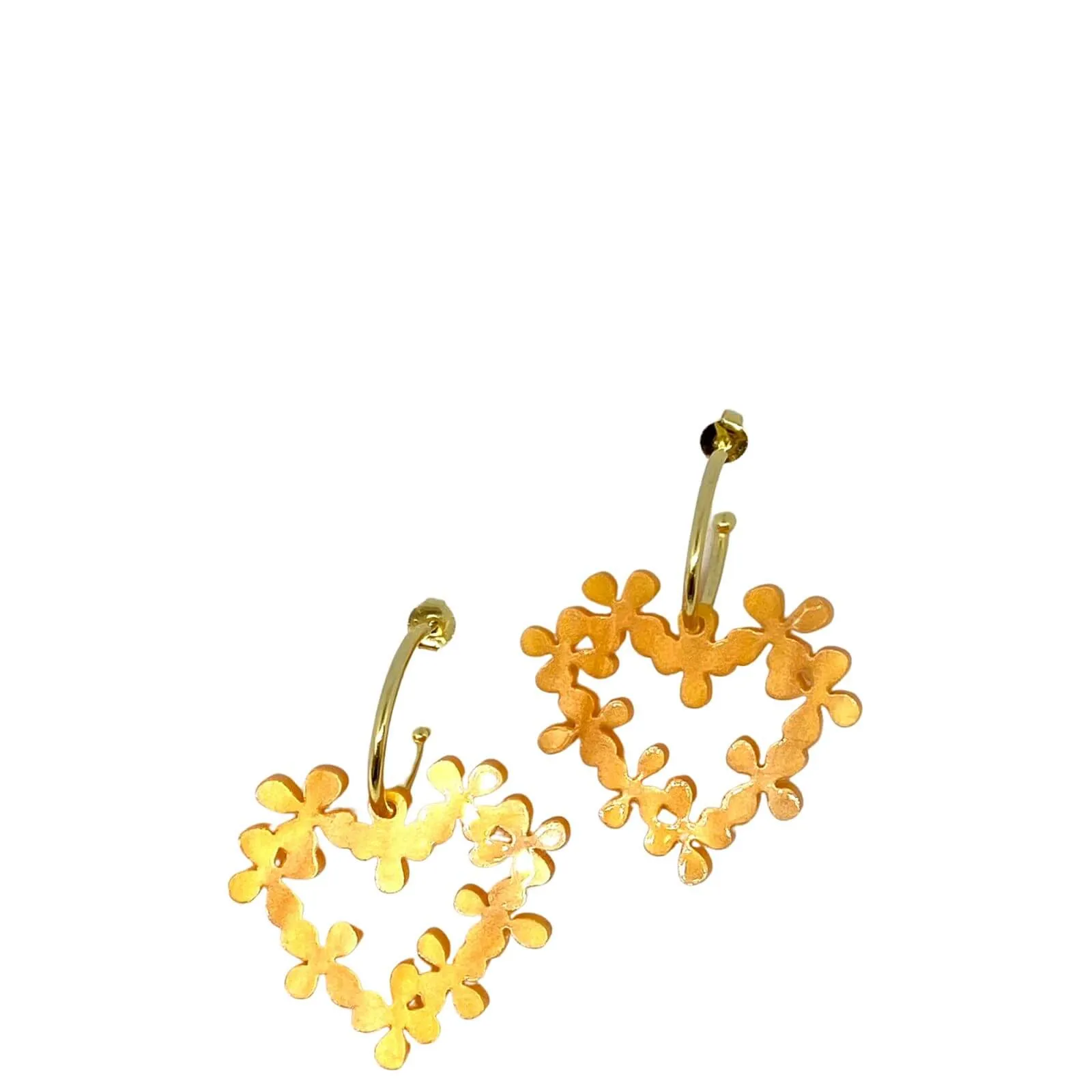 TooLally Mini Hearts In Flowers Earrings - Orange