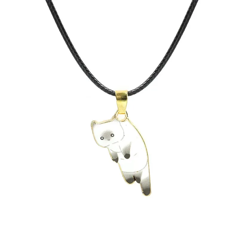 Trendy Cute Cat Kitten Enamel Necklace Kawaii Pet Pendant Necklaces Cartoon Sweet Girls Neck Jewelry Handmade Accessories Gift