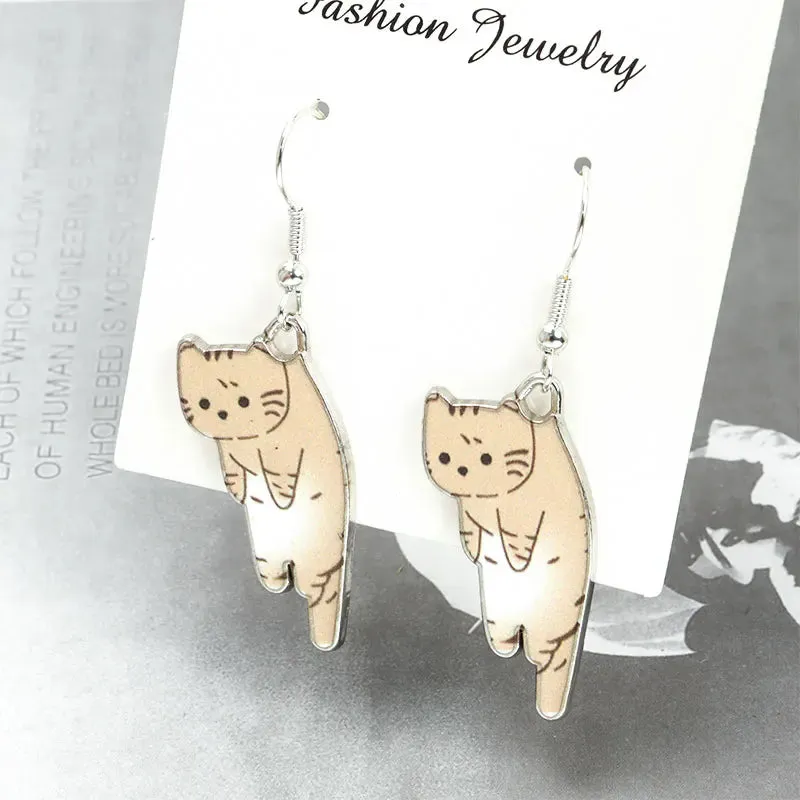 Trendy Cute Cat Kitten Enamel Necklace Kawaii Pet Pendant Necklaces Cartoon Sweet Girls Neck Jewelry Handmade Accessories Gift