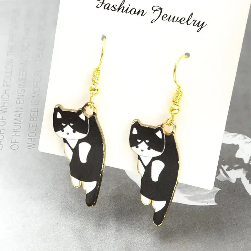Trendy Cute Cat Kitten Enamel Necklace Kawaii Pet Pendant Necklaces Cartoon Sweet Girls Neck Jewelry Handmade Accessories Gift