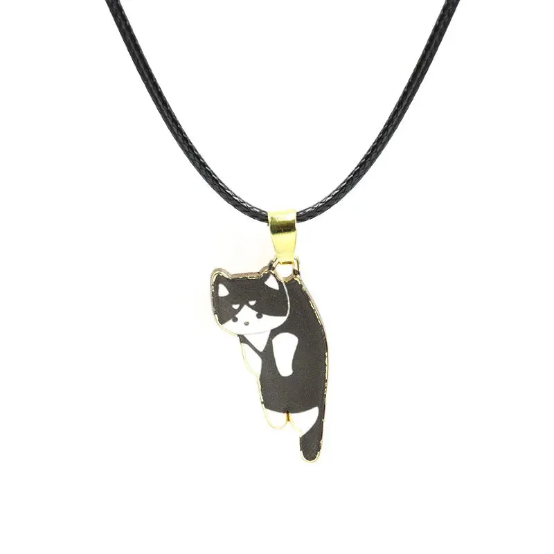 Trendy Cute Cat Kitten Enamel Necklace Kawaii Pet Pendant Necklaces Cartoon Sweet Girls Neck Jewelry Handmade Accessories Gift