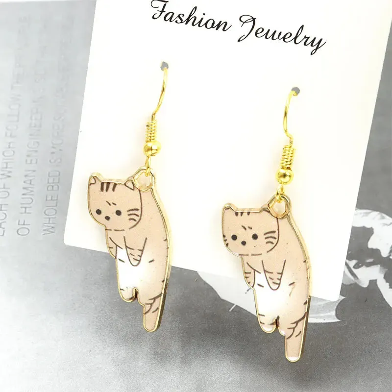 Trendy Cute Cat Kitten Enamel Necklace Kawaii Pet Pendant Necklaces Cartoon Sweet Girls Neck Jewelry Handmade Accessories Gift