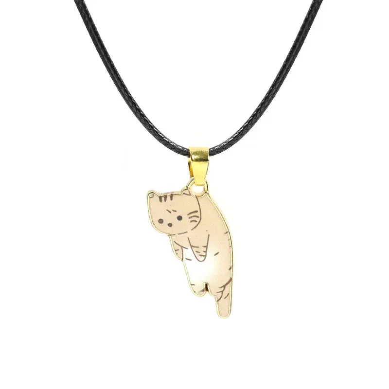 Trendy Cute Cat Kitten Enamel Necklace Kawaii Pet Pendant Necklaces Cartoon Sweet Girls Neck Jewelry Handmade Accessories Gift