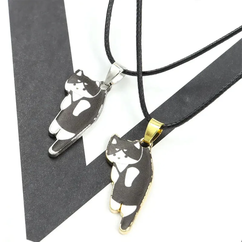 Trendy Cute Cat Kitten Enamel Necklace Kawaii Pet Pendant Necklaces Cartoon Sweet Girls Neck Jewelry Handmade Accessories Gift