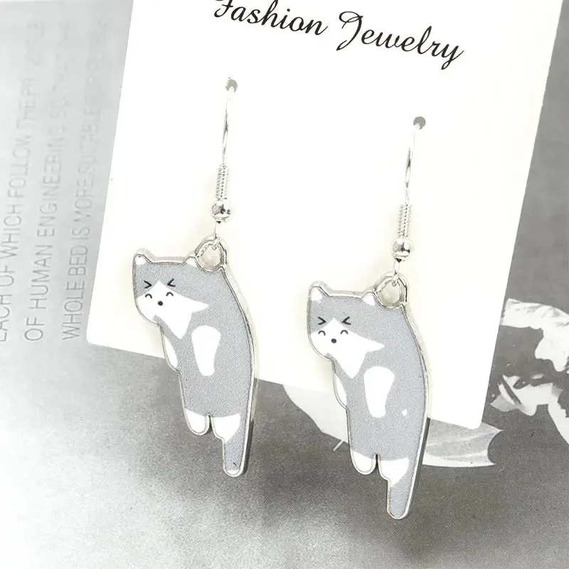 Trendy Cute Cat Kitten Enamel Necklace Kawaii Pet Pendant Necklaces Cartoon Sweet Girls Neck Jewelry Handmade Accessories Gift