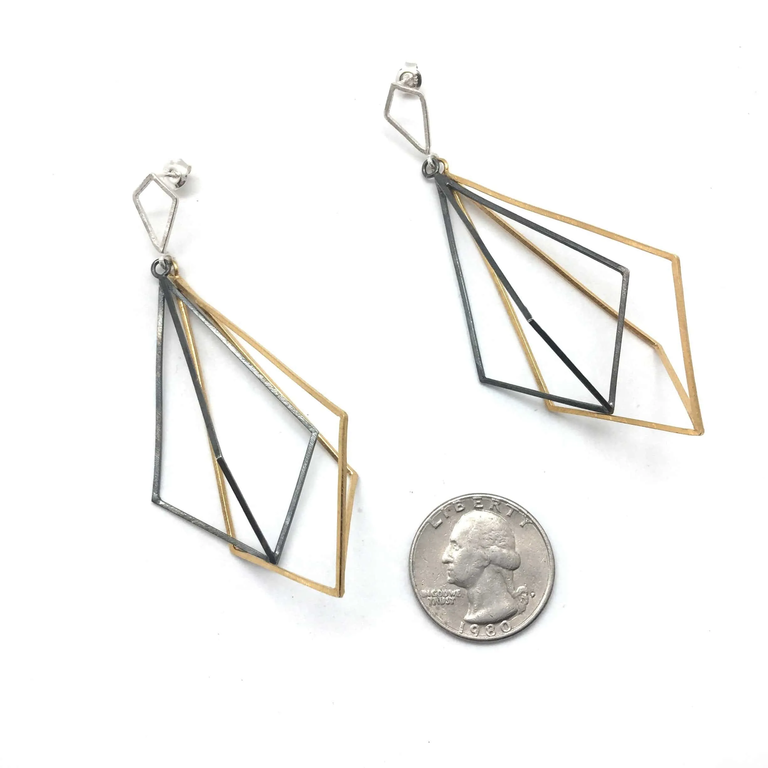 Tri Color Large Geometric Layered Drops