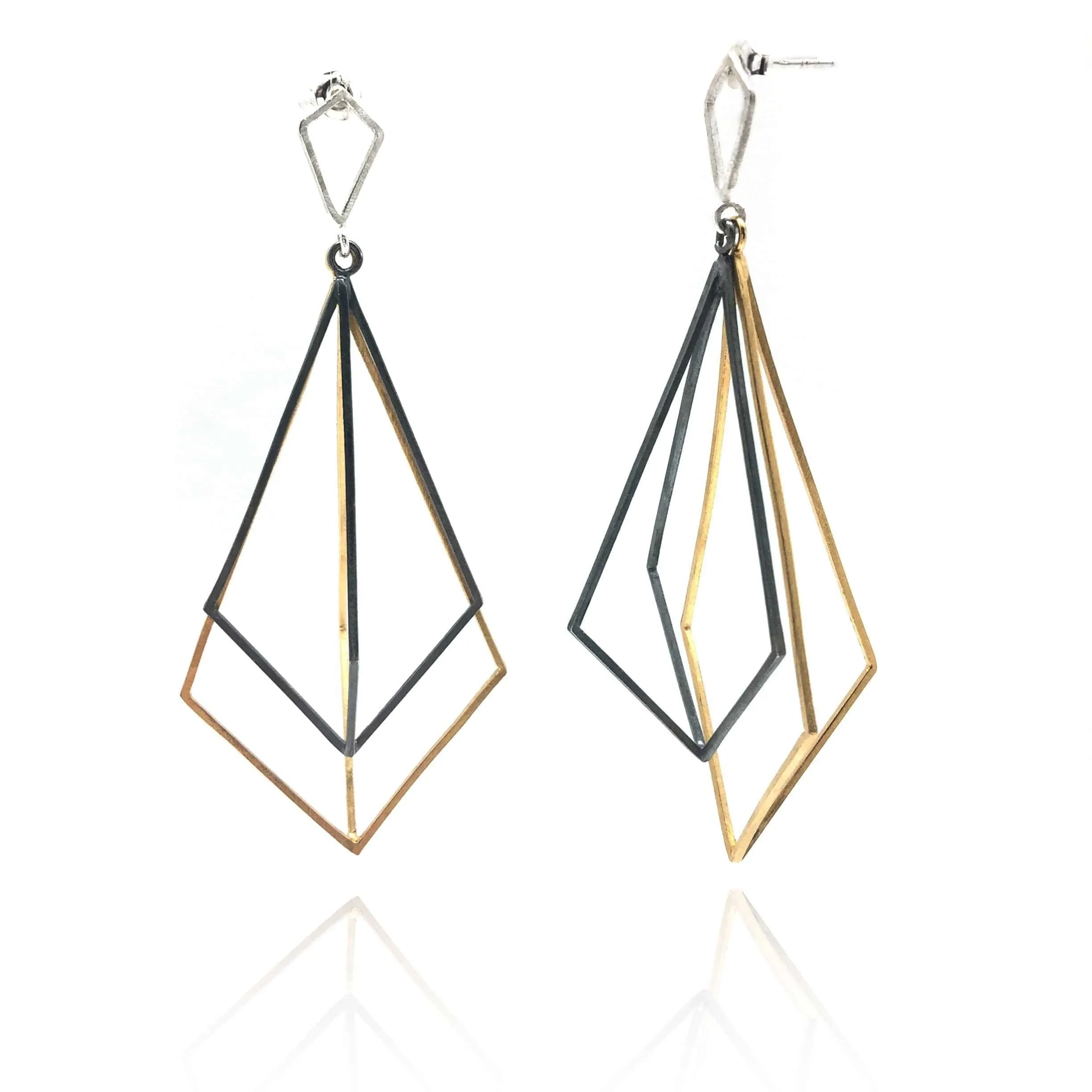 Tri Color Large Geometric Layered Drops