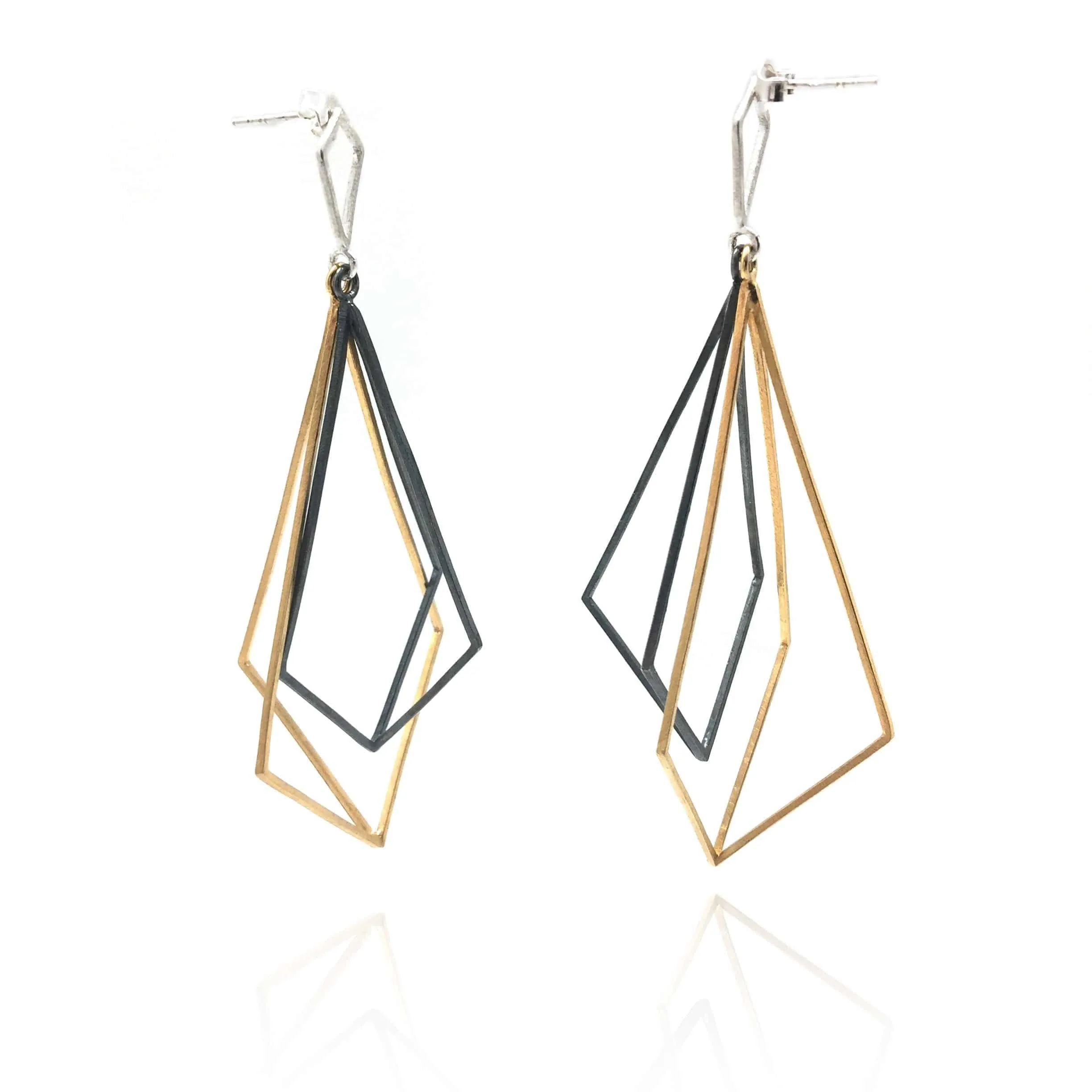 Tri Color Large Geometric Layered Drops