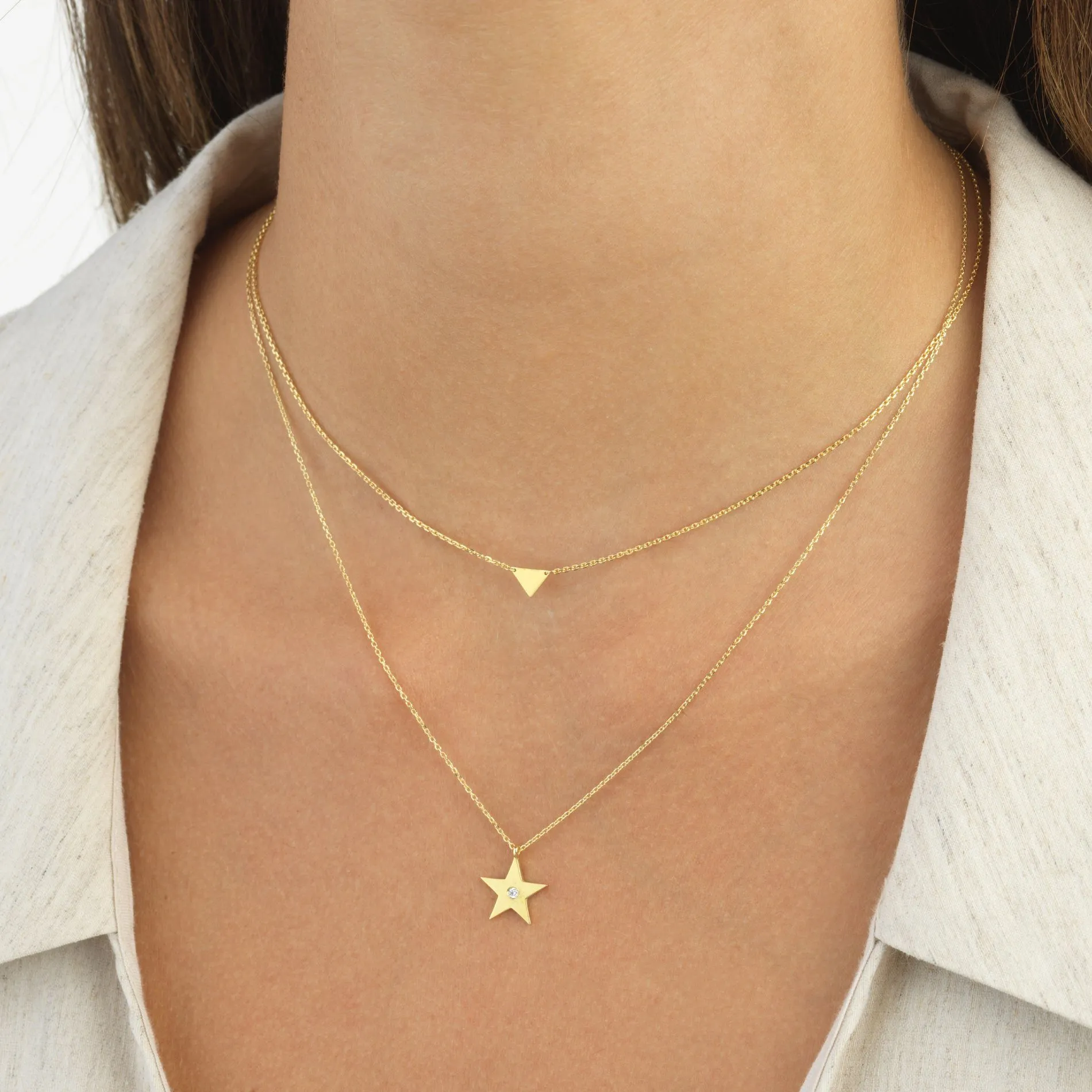 Triangle Necklace 14K