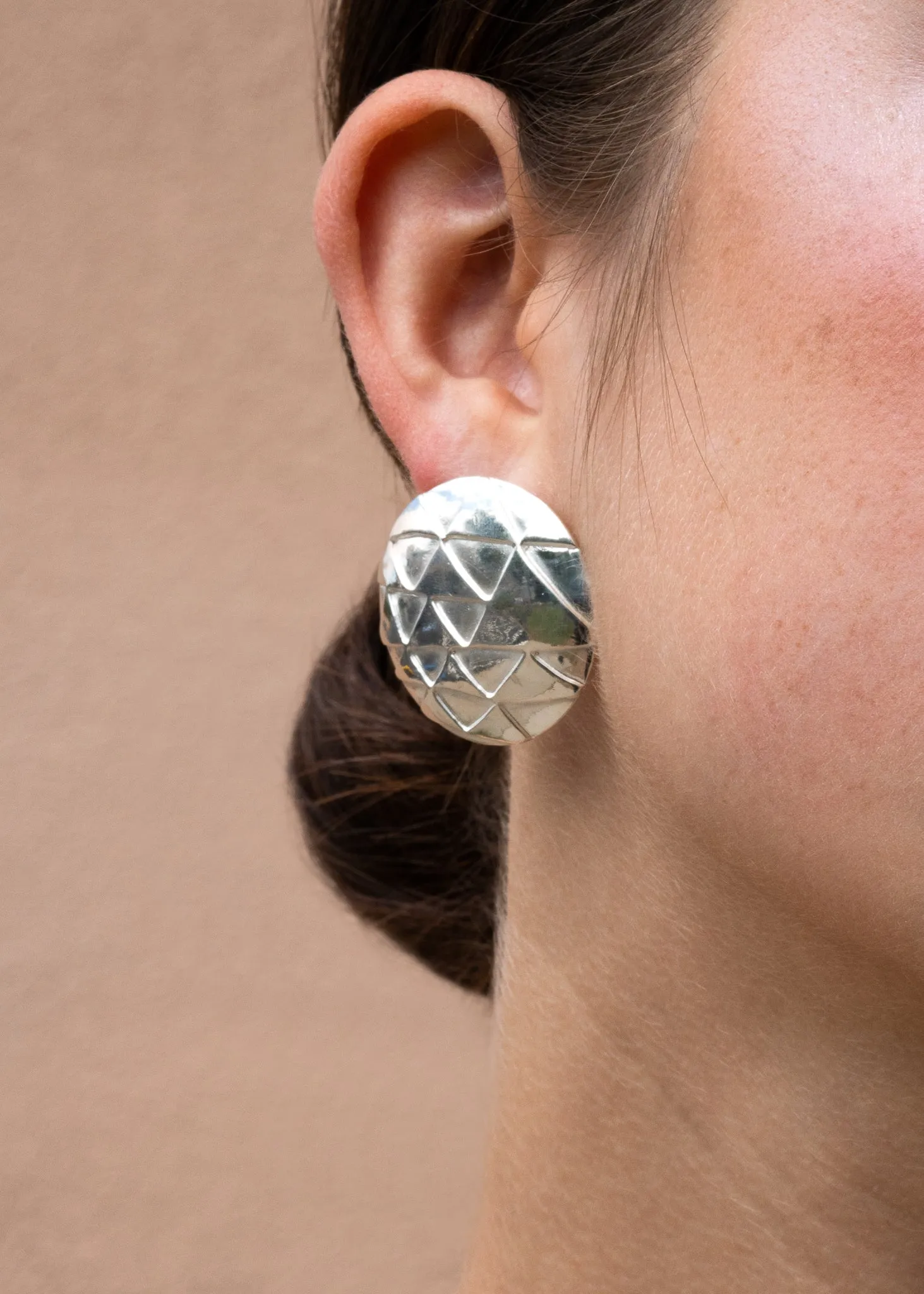 Triangles on Discs Earrings