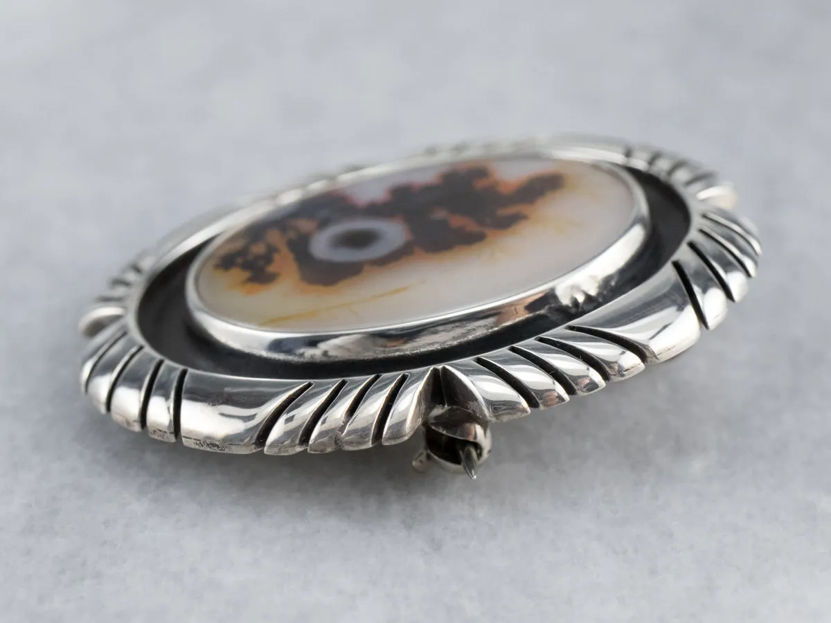 Tribal Style Agate Pin or Pendant