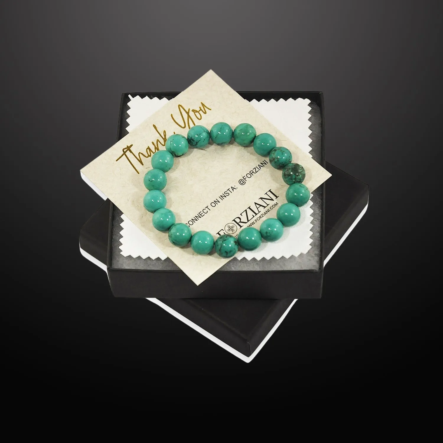 Turquoise Beaded Bracelet for Men, 10mm