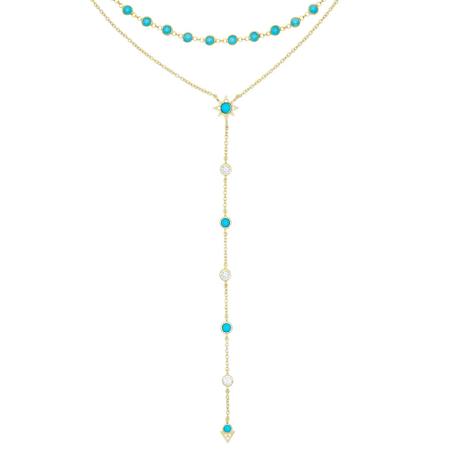 Turquoise Bezel Necklace Combo Set