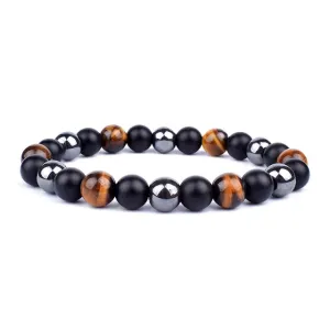 Unisex Natural Obsidian Hematite Bead Tiger Eye Bracelets