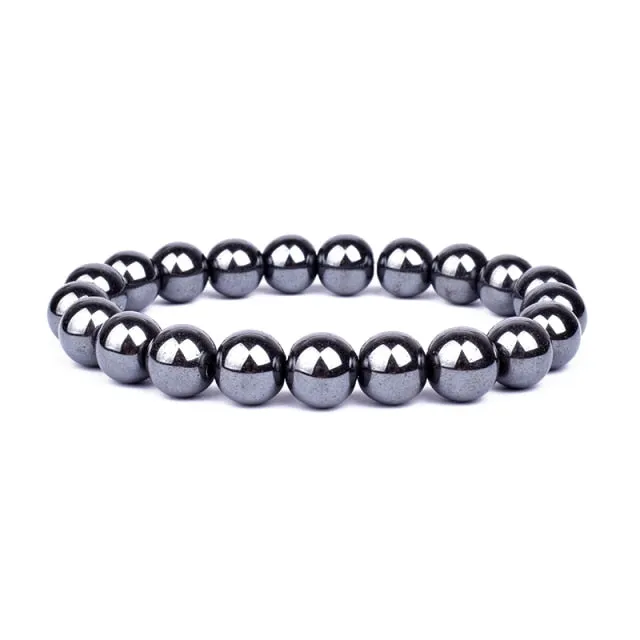 Unisex Natural Obsidian Hematite Bead Tiger Eye Bracelets