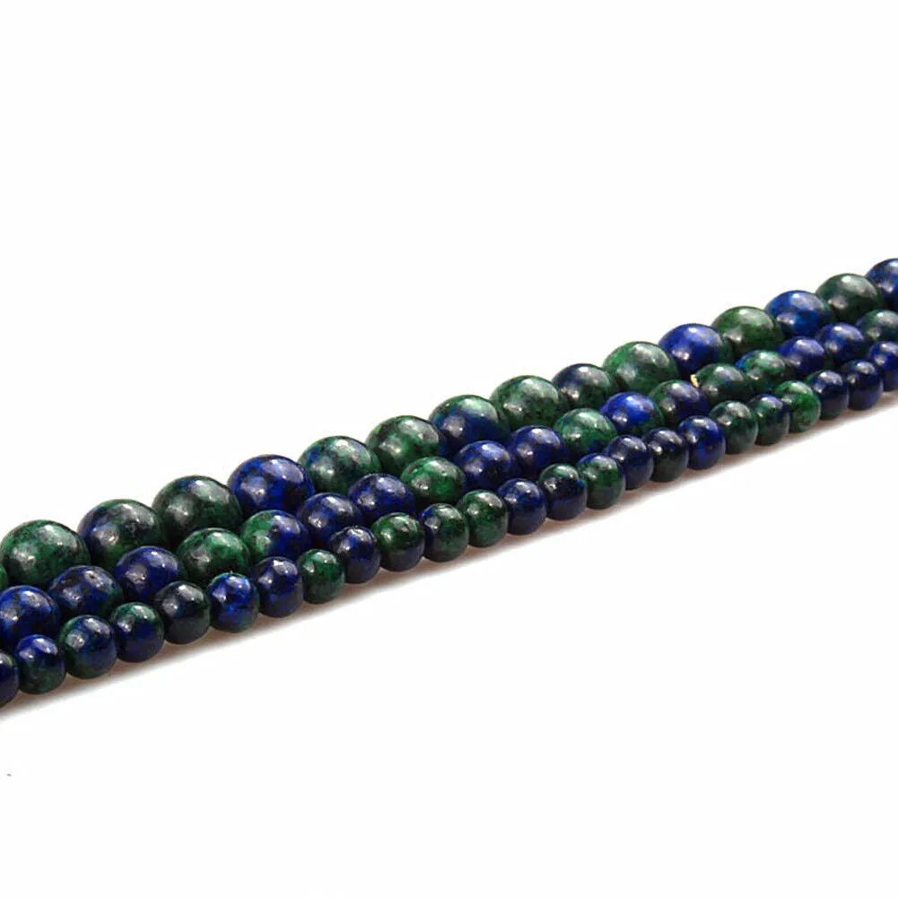 US Chrysocolla Azurite Lapis Lazuli Beads Round Loose Natural Stone Jewelry DIY