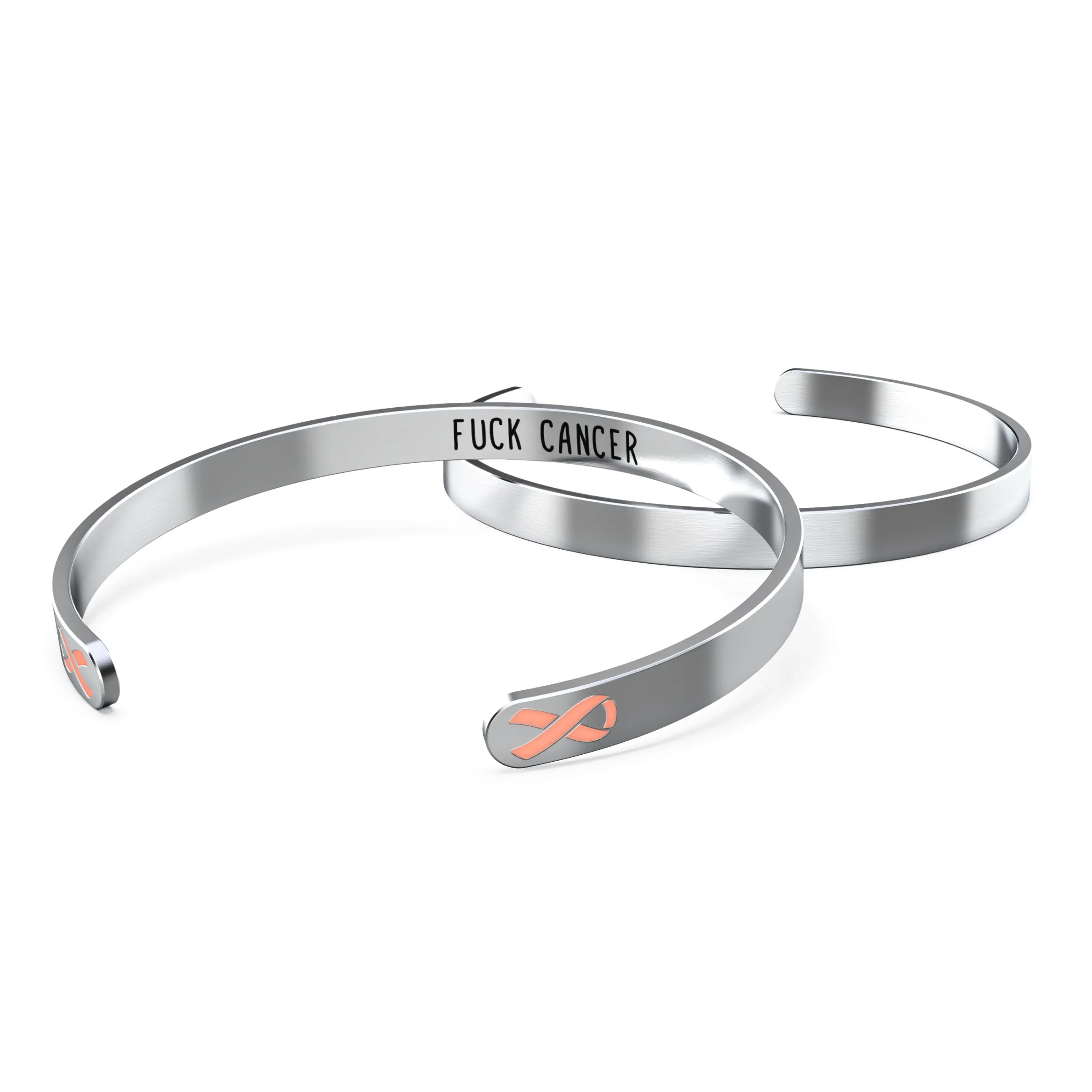 Uterine Cancer Awareness Bracelet - Peach Ribbon, “Funk Cancer”