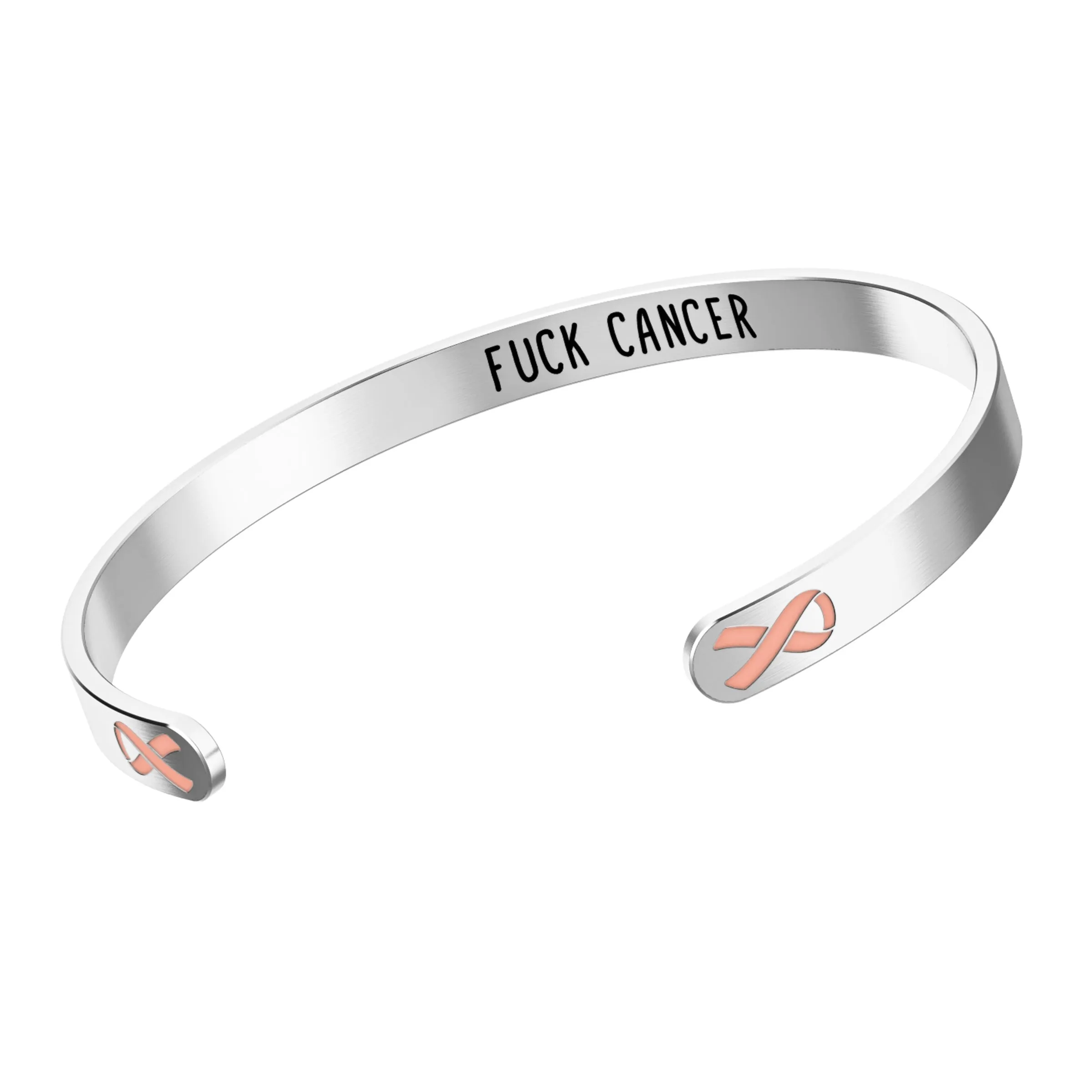 Uterine Cancer Awareness Bracelet - Peach Ribbon, “Funk Cancer”