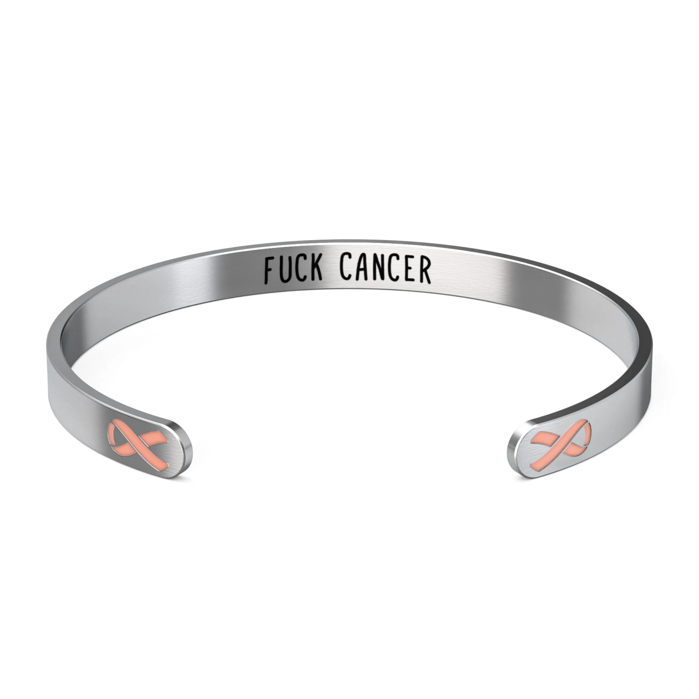 Uterine Cancer Awareness Bracelet - Peach Ribbon, “Funk Cancer”