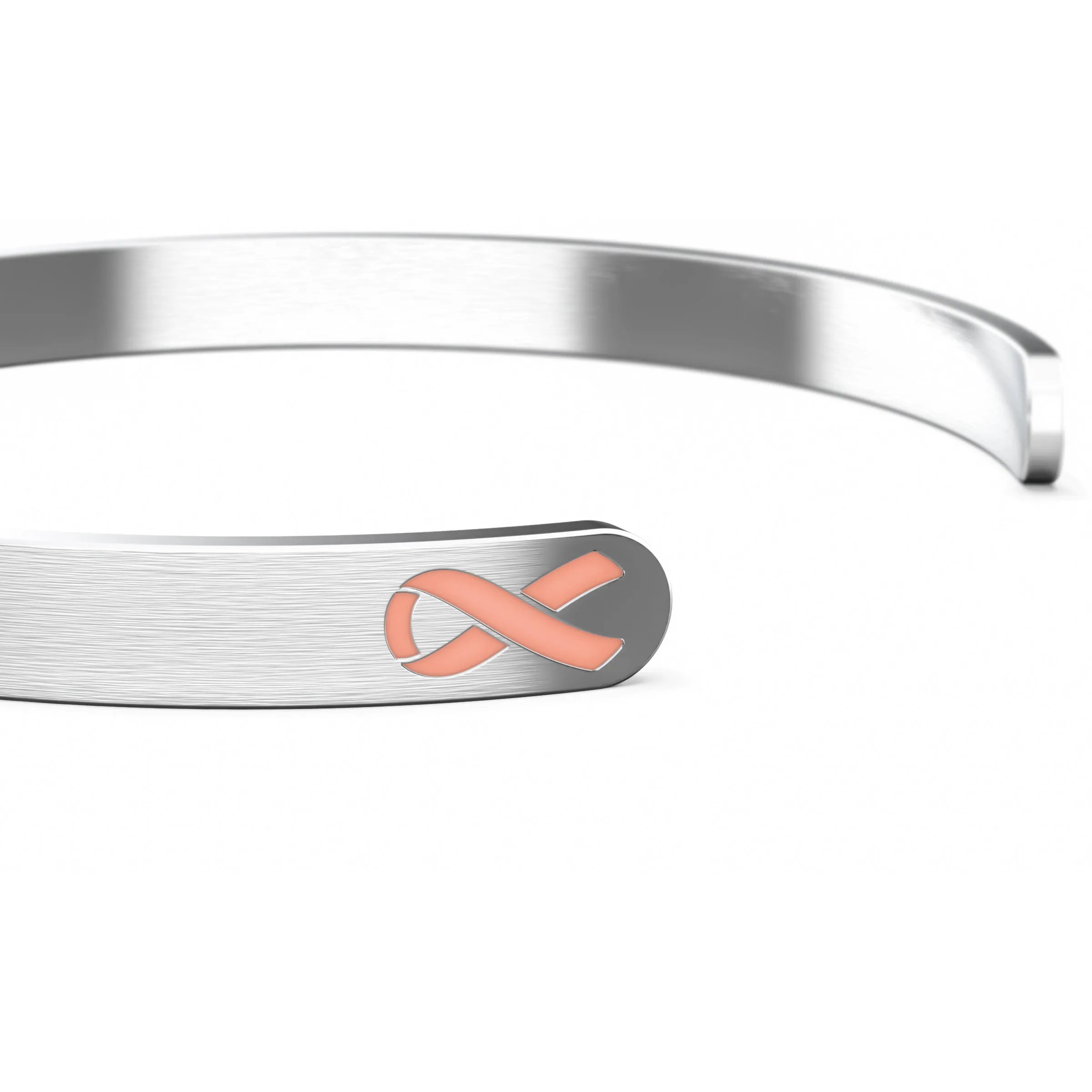 Uterine Cancer Awareness Bracelet - Peach Ribbon, “Funk Cancer”