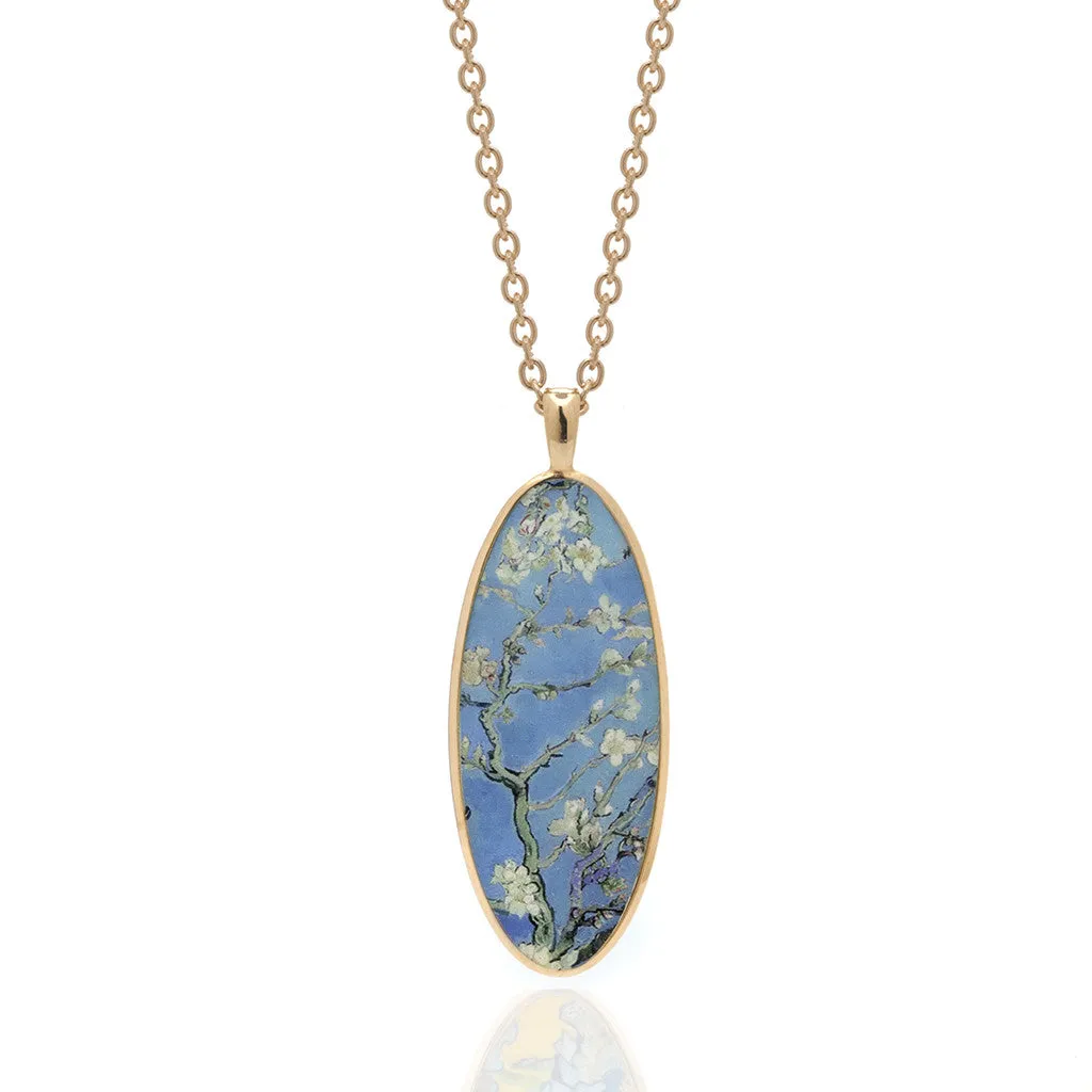 Van Gogh Goldtone Almond Blossom Oval Pendant