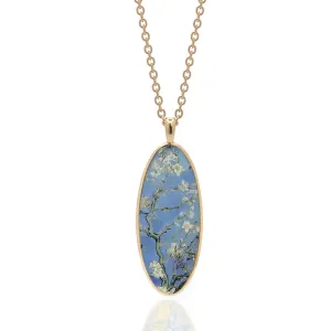 Van Gogh Goldtone Almond Blossom Oval Pendant