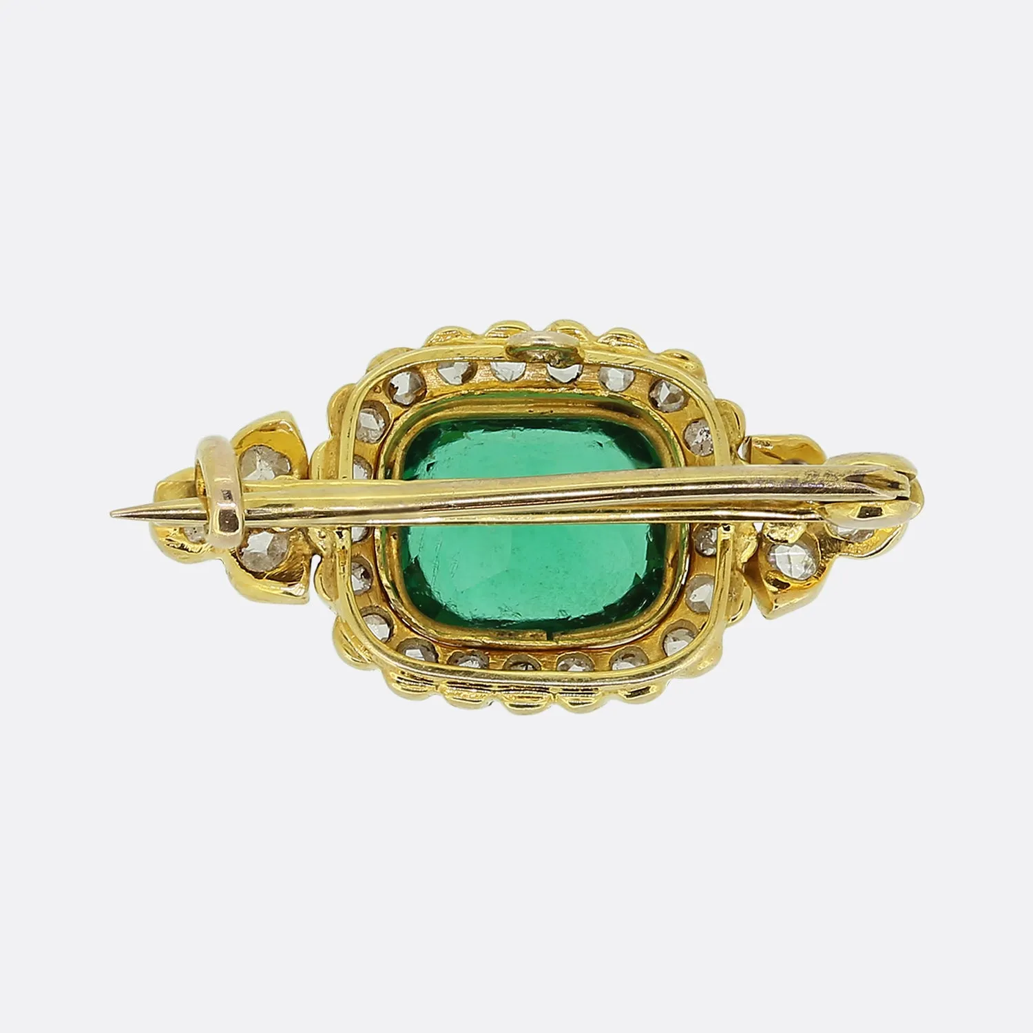 Victorian Green Paste and Diamond Brooch