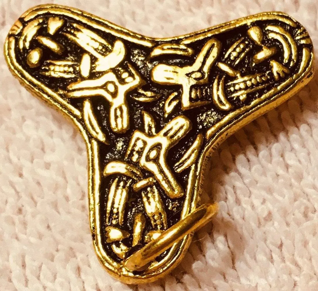 Viking Trefoil Brooches (set of 2), with attachments for beads