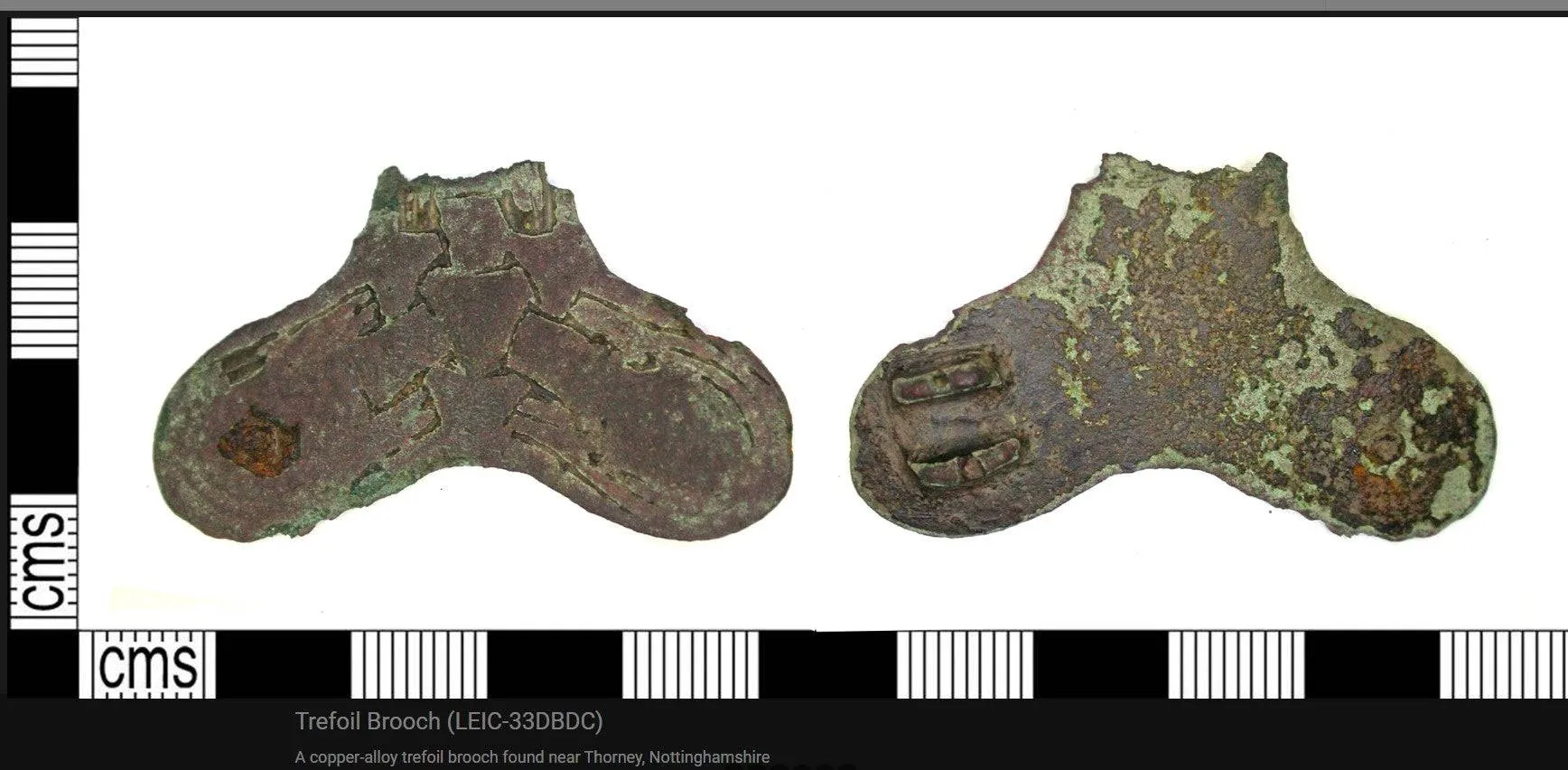 Viking Trefoil Brooches (set of 2), with attachments for beads