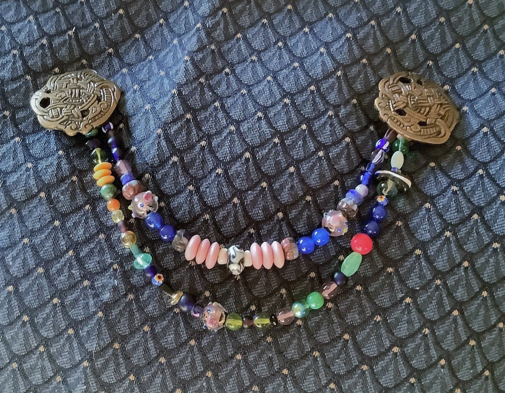 Viking Woman's Brooch and Beaded Necklace Set (Made by Leia)