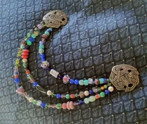 Viking Woman's Brooch and Beaded Necklace Set (Made by Leia)