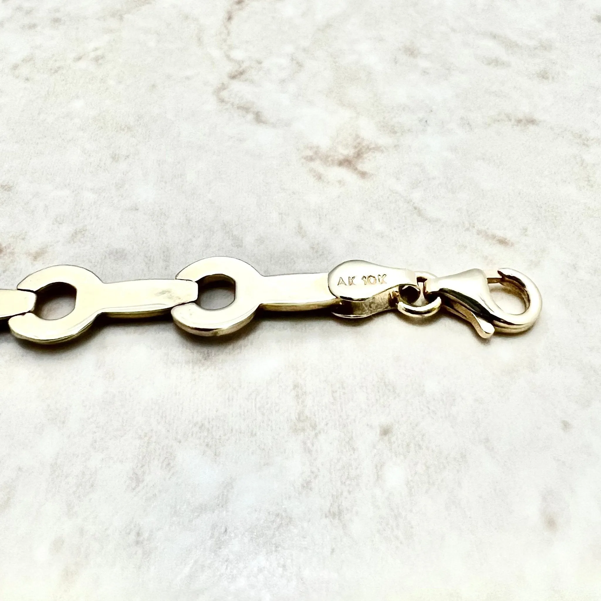 Vintage 10 Karat Two-Tone Gold Link Bracelet