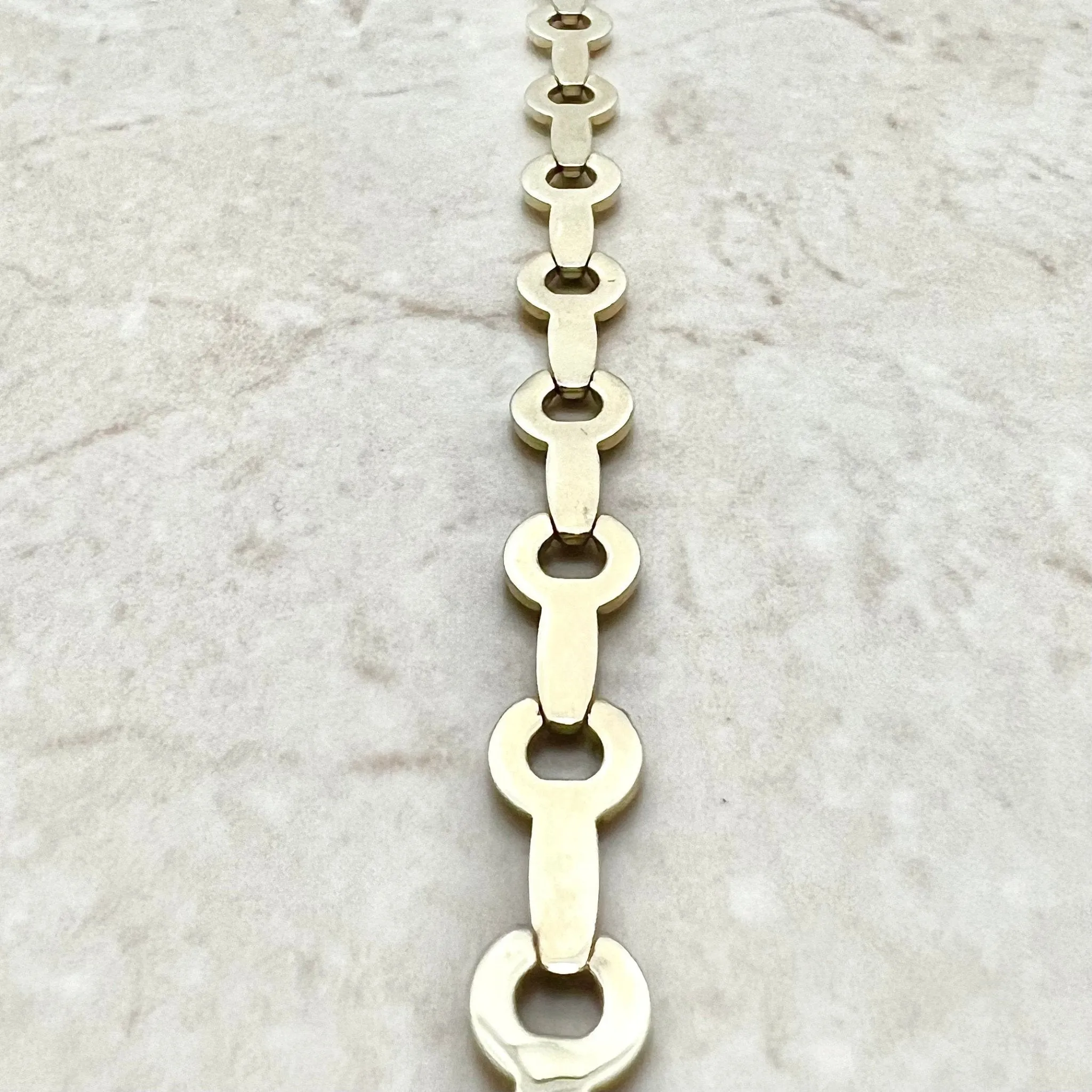 Vintage 10 Karat Two-Tone Gold Link Bracelet
