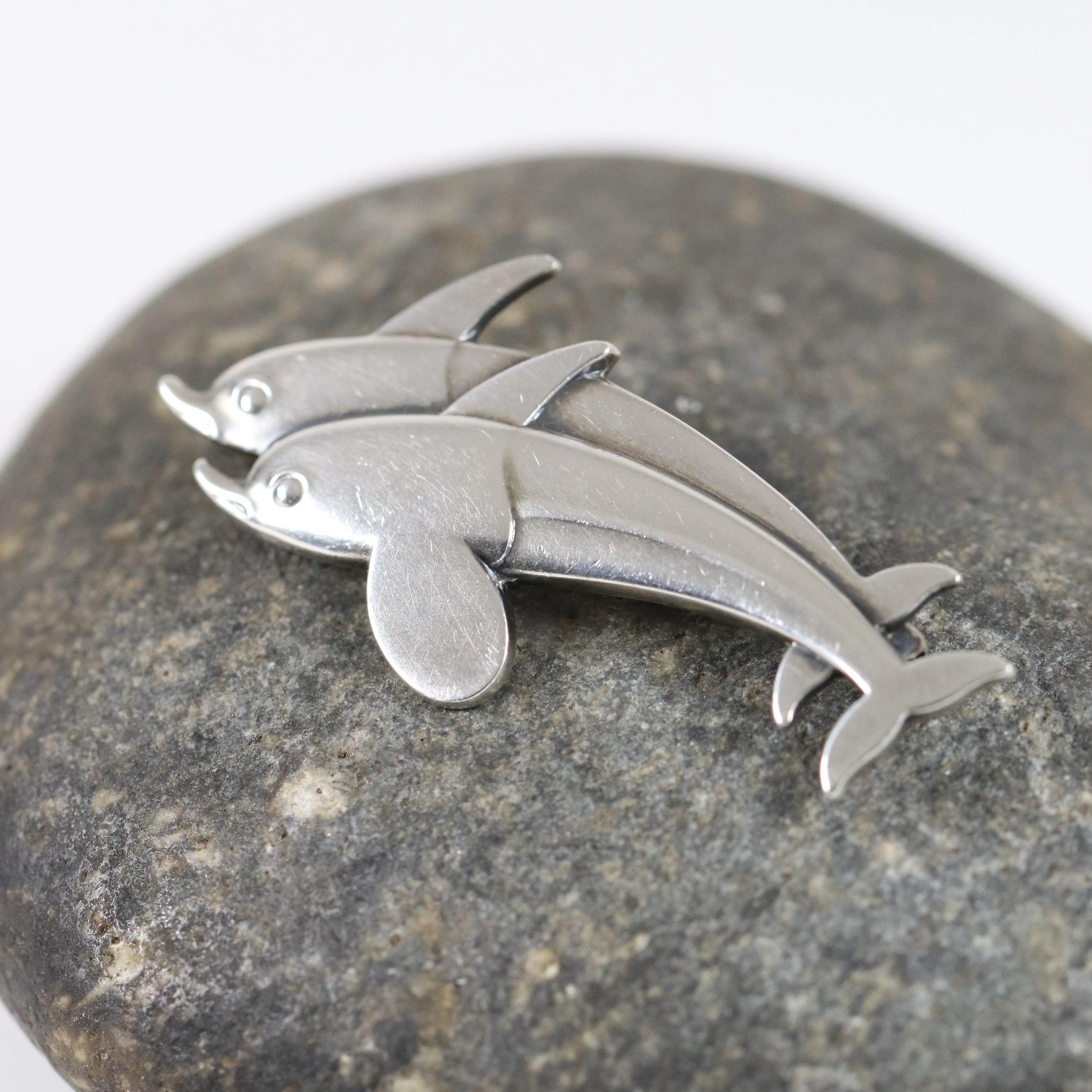 Vintage Georg Jensen Jewelry | Dual Dolphin Brooch 317