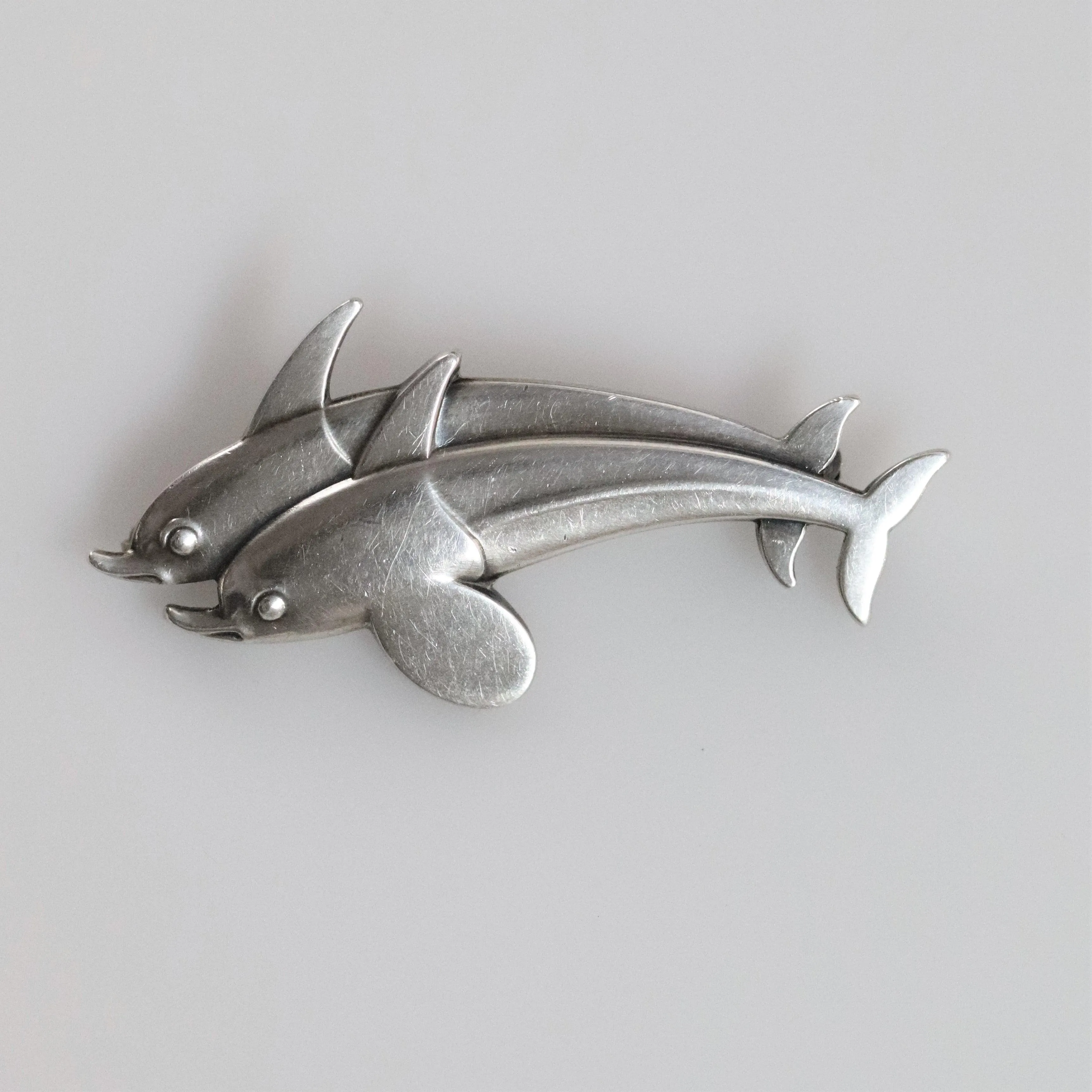 Vintage Georg Jensen Jewelry | Dual Dolphin Brooch 317