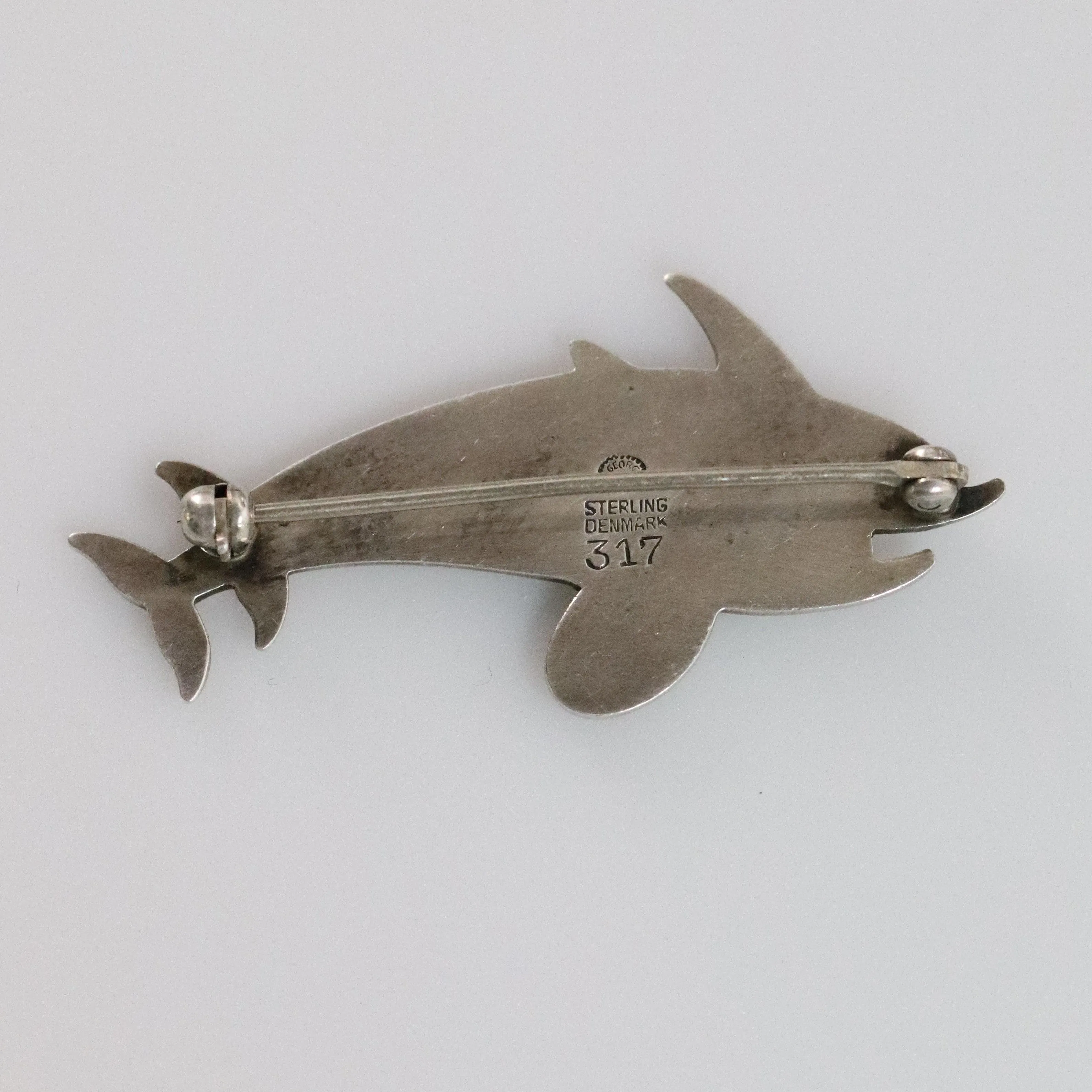 Vintage Georg Jensen Jewelry | Dual Dolphin Brooch 317