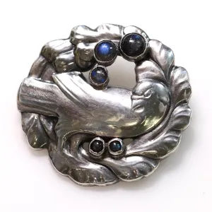 Vintage Georg Jensen Jewelry | Early Labradorite Dove Brooch 165