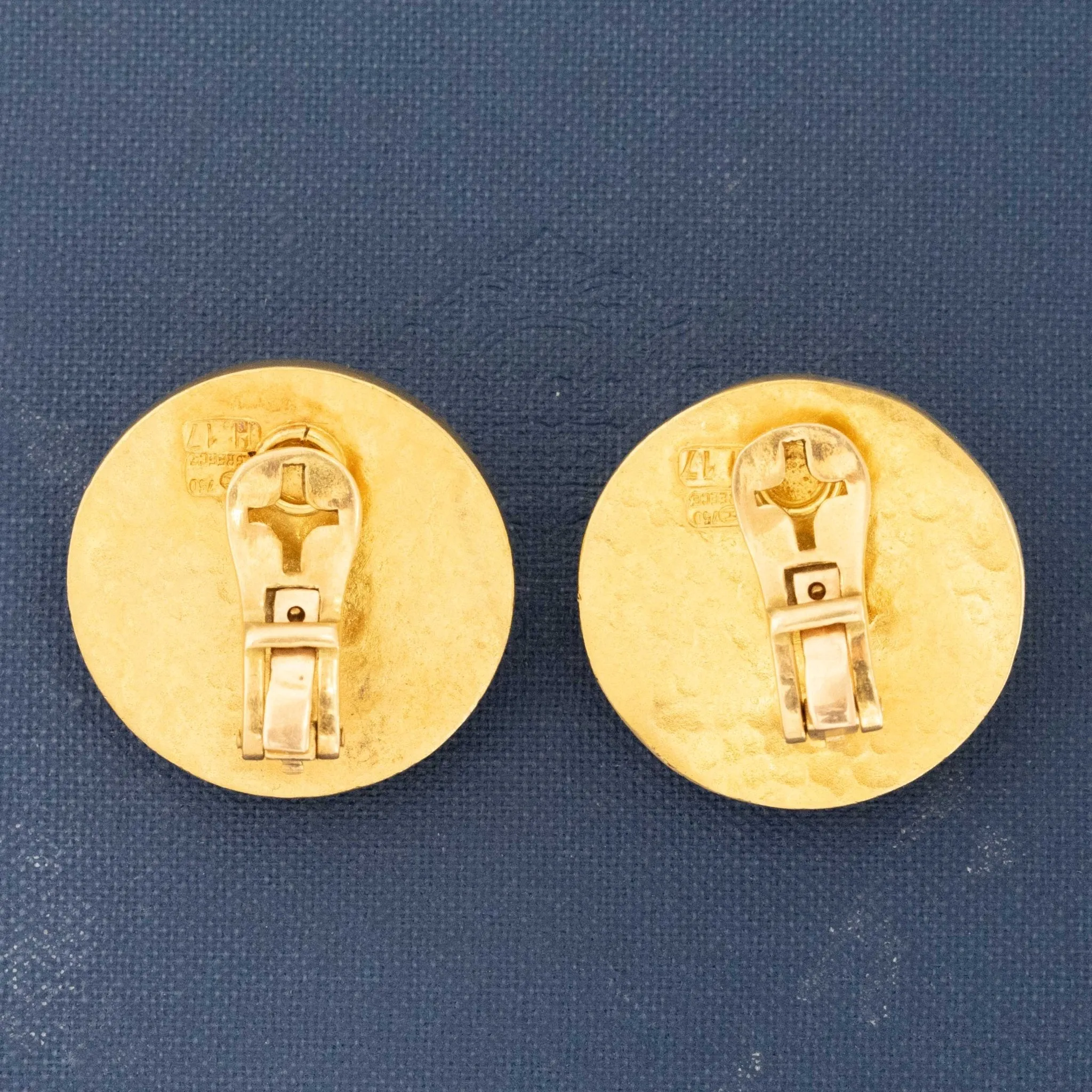 Vintage Sodalite Ear Clips, by Lalaounis