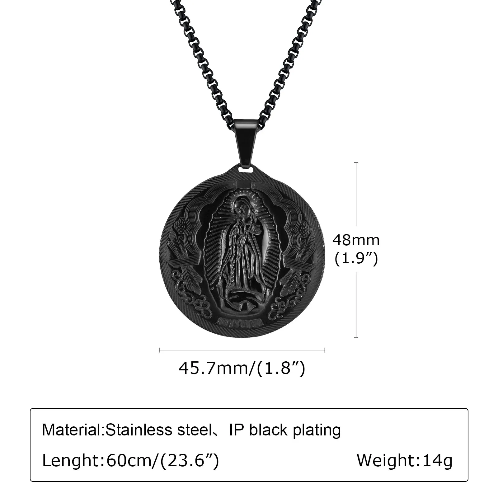 Virgin Mary Pendant Charm Necklaces for Men Boys