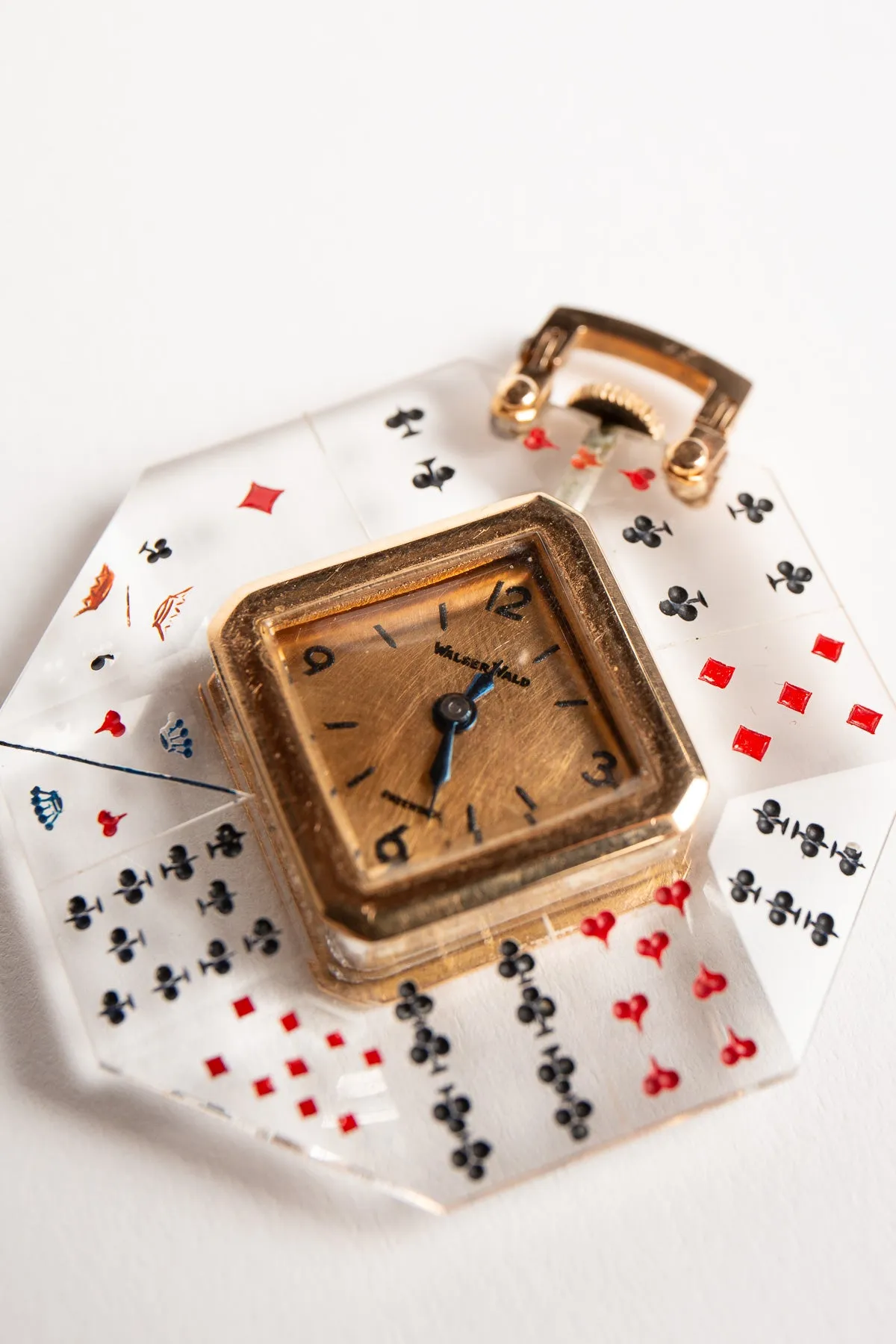 WALSER WALD | 1960'S CRYSTAL DECK OF CARDS WATCH PENDANT