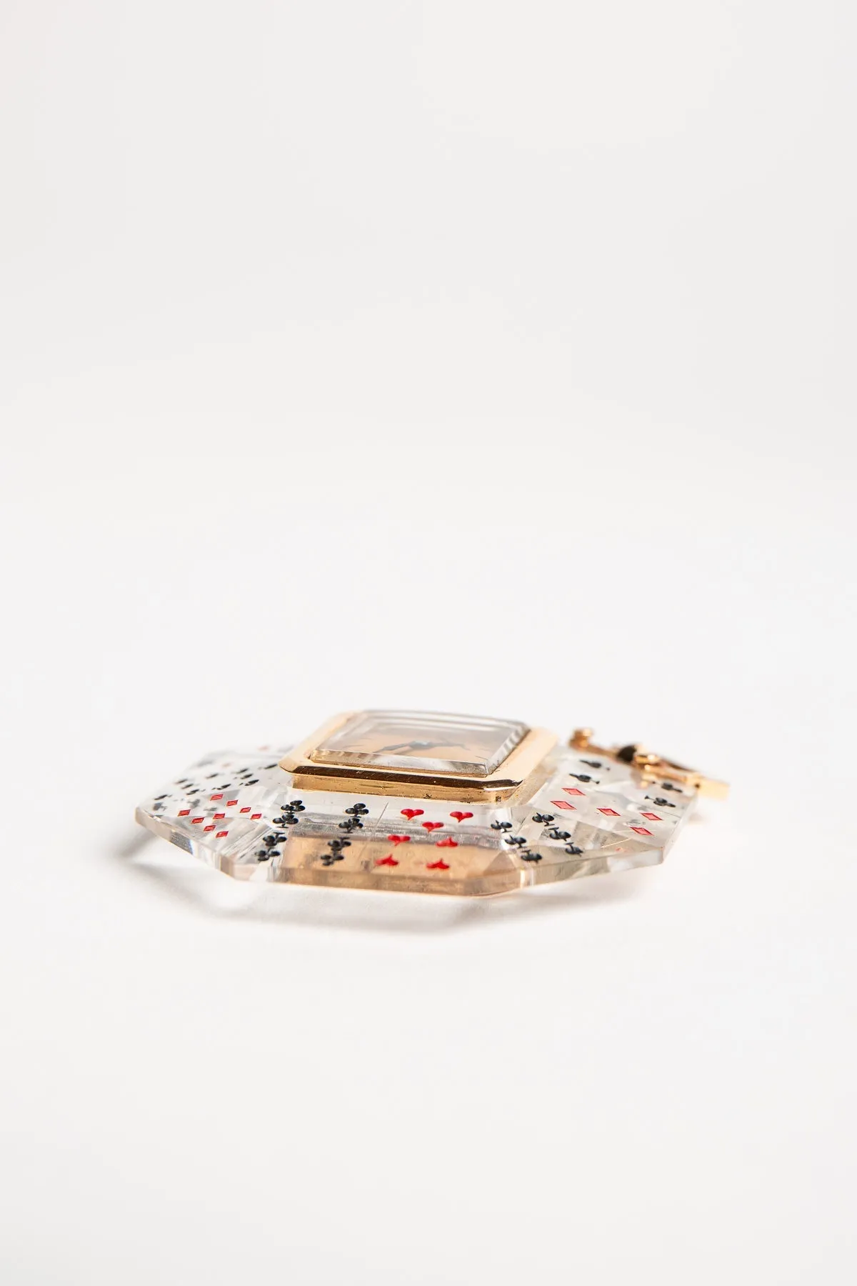 WALSER WALD | 1960'S CRYSTAL DECK OF CARDS WATCH PENDANT