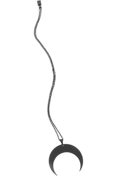 Waxing Crescent Necklace - Black
