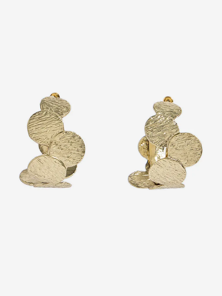 Westside Accessories Gold Textured Hoop Earrings