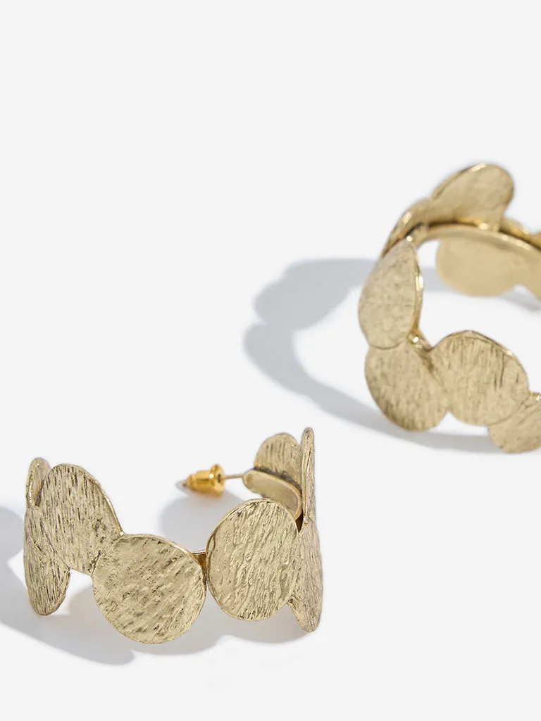 Westside Accessories Gold Textured Hoop Earrings