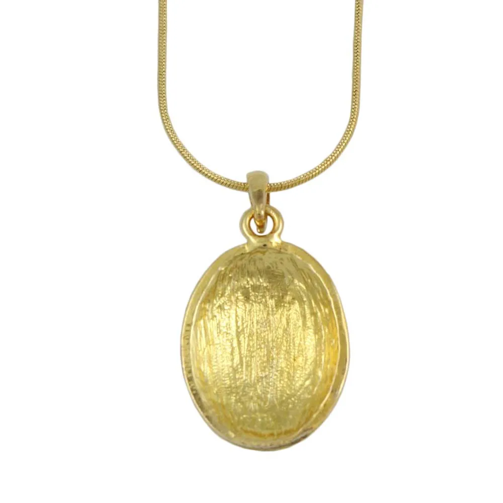 White Easter Egg Pendant with 18 Inch Chain - PT334